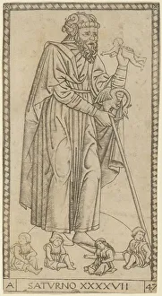 Mantegna Prints: Saturno (Saturn), probably c. 1470. Creator: Master of the S-Series Tarocchi