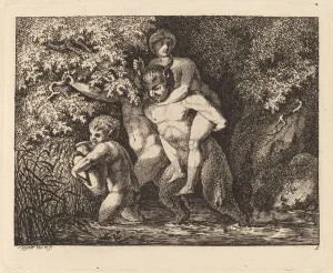 Satyr Carrying a Nymph on His Back, 1769/71. Creator: Salomon Gessner Satyr Carrying a Nymph on His Back, 1769/71. Creator: Salomon Gessner