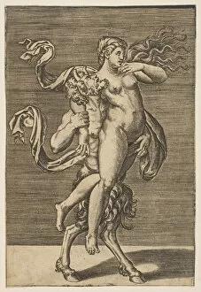 Giulio Gallery: Satyr carrying a nymph restraining her right arm, ca. 1515-1600. Creator: Unknown