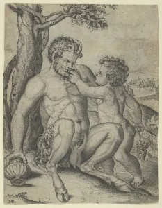 Satyr and Child, ca. 1515-16. Creator: Marcantonio Raimondi