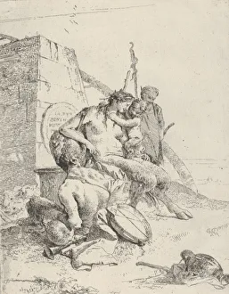 Asclepius Collection: Satyr Family with the Obelisk, from the Scherzi, ca. 1743-50