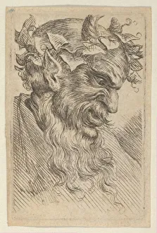Satyr Mask with a Crown of Ivy, Facing Right, from Divers Masques, ca. 1635-45 Satyr Mask with a Crown of Ivy, Facing Right, from Divers Masques, ca. 1635-45