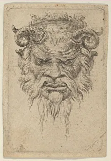 Satyr Mask with Curled Horns Looking Down, from Divers Masques, ca. 1635-45 Satyr Mask with Curled Horns Looking Down, from Divers Masques, ca. 1635-45