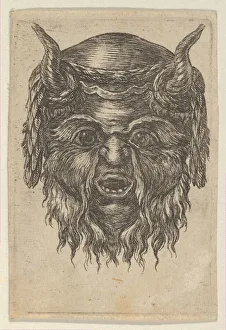 Satyr Mask with a Laurel Wreath Draped Over the Horns, from Divers Masques, ca. 1635-45 Satyr Mask with a Laurel Wreath Draped Over the Horns, from Divers Masques, ca. 1635-45