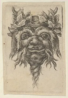 Satyr Mask with a Spiral-Shaped Beard and Ivy Grouped Around Each Horn, from Divers Satyr Mask with a Spiral-Shaped Beard and Ivy Grouped Around Each Horn, from Divers