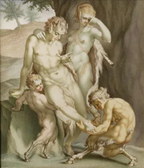 Treating Prints: A satyr, a mean, and two fauns