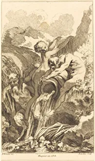 Satyr, Nymph and River God, in or after 1736. Creator: Pierre Alexandre Aveline