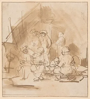 Fabritius Barent Prints: Satyr Among the Peasants, 1645/50. Creator: Barent Fabritius