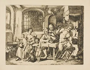 Jakob Jordaens Prints: Satyr in a Peasant's House