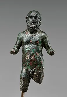 Etruria Prints: Satyr with Sokrates Features, early 4th century B.C. Creator: Unknown