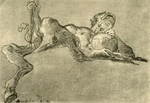 Satyr with wine jug, c1761, (1928). Artist: Giovanni Battista Tiepolo