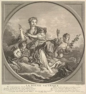 Creativity Gallery: Satyrical Poetry, ca. 1741. Creator: Claude Augustin Duflos le Jeune