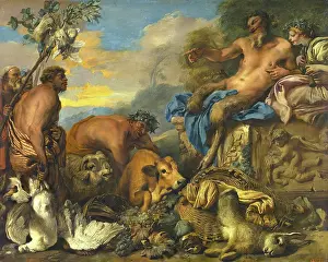 Gift Prints: Satyrs Bringing their Gifts, 1640. Creator: Giovanni Benedetto Castiglione