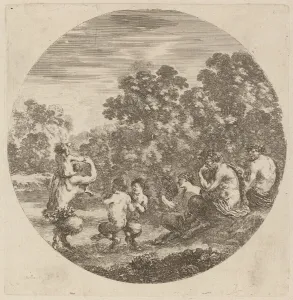 Stefano Della Bella Collection: Satyrs and Faun. Creator: Stefano della Bella
