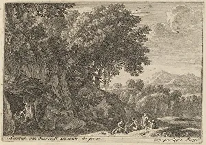 Swanevelt Herman Van Prints: Satyrs around a Fire. Creator: Herman van Swanevelt