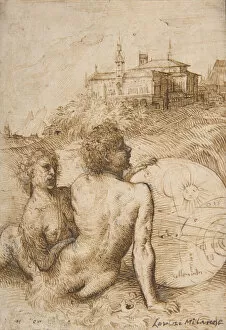 Vecellio Collection: Two Satyrs in a Landscape, ca. 1505-10. Creator: Titian