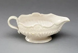 Sauceboat, Staffordshire, c. 1760. Creator: Staffordshire Potteries Sauceboat, Staffordshire, c. 1760. Creator: Staffordshire Potteries