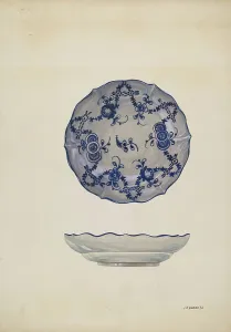 Awata Ware Prints: Saucer, 1936. Creator: Irene M. Burge