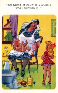 Hands On Hips Gallery: A saucy postcard, early 20th century