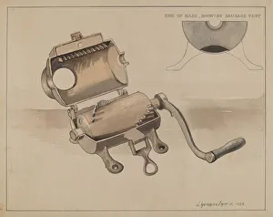 Iams J Howard Prints: Sausage Grinder, 1936. Creator: J. Howard Iams