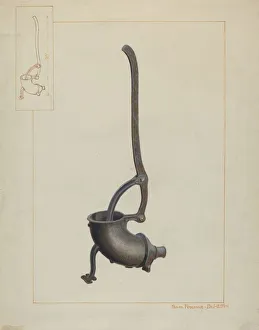 Samuel Fineman Prints: Sausage Stuffer, 1935 / 1942. Creator: Samuel Fineman