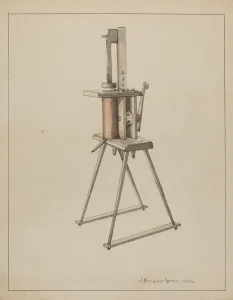 Iams J Howard Prints: Sausage Stuffer, 1936. Creator: J. Howard Iams