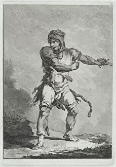 Drawings Gallery: Savage Soldier Holding a Sword, 1764. Creator: Matthias Pfenninger