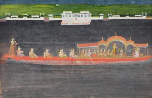 Savant Singh (Reigned 1748-1757) and Bani Thani in the Guise of Krishna... between c1750 and c1775. Creator: Unknown