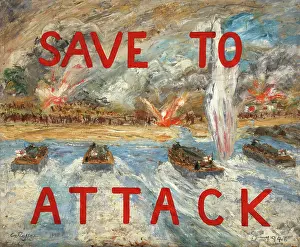 Explosion Prints: 'Save to attack', 1943. Creators: Unknown, Central Office of Information