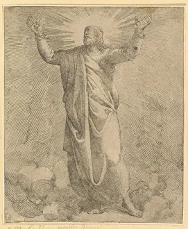 Saviour Prints: The Saviour Covered in a Large Cloak. Creator: Battista Franco Veneziano
