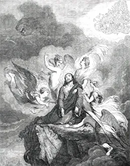 Good Versus Evil Prints: Our Saviour after the Temptation - painted by Sir George Hayter