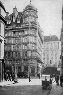 Savoy Hotel and Theatre across the Strand from Norfolk Street, London, c1930s