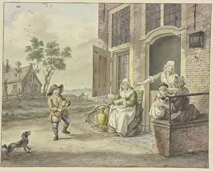 Position Prints: Savoyard boy in front of a house Dancing, 1772. Creator: Maria Margaretha la Fargue