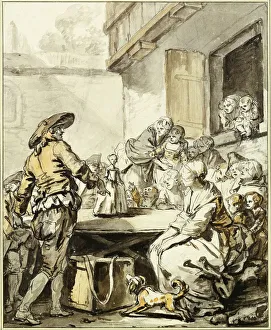 Pipe Player Prints: Savoyard with a Dancing Doll. Artist: Greuze, Jean-Baptiste (1725-1805)