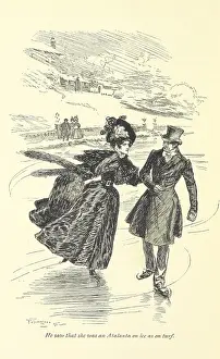Skate Prints: He saw that she was an Atalanta on ice as on turf, 1896. Creator: Frederick Henry Townsend
