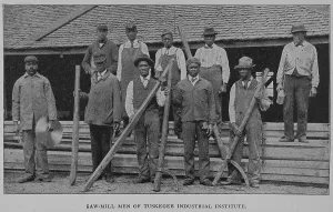 Tuskegee Alabama United States Prints: Saw-mill men of Tuskegee Industrial Institute, 1902. Creator: Unknown