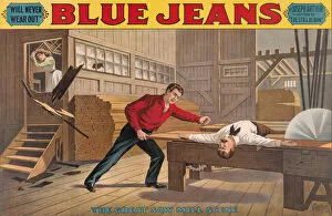 Arthur Joseph Gallery: Saw Mill Scene, from Blue Jeans, ca. 1890. ca. 1890. Creator: Anon