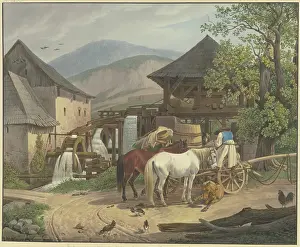 Mill Prints: Sawmill and gristmill in the Stickelberg Valley near Wiener Neustadt on the Hungarian border