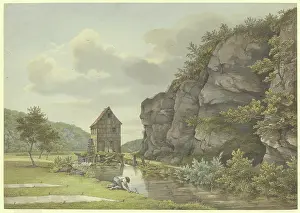 Mill Prints: Sawmill near Eppstein (Lorsbach Valley), 1829. Creator: Carl Morgenstern