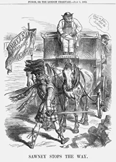 Punchinello Prints: Sawney Stops The Way, 1862