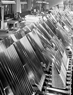 Rack Prints: Saws in racks ready for distribution, Spear & Jackson, Sheffield, South Yorkshire, 1966