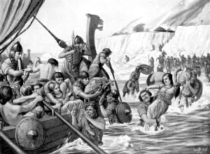 Raid Prints: Saxon raiders, (1921). Artist: Richard Caton Woodville II