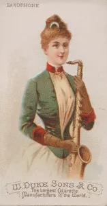 Schumacher And Prints: Saxophone, from the Musical Instruments series (N82) for Duke brand cigarettes, 1888