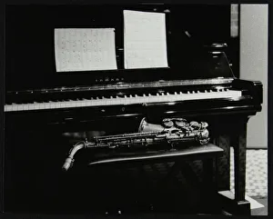 Saxophone and piano, The Fairway, Welwyn Garden City, Hertfordshire, 7 May 2000. Artist