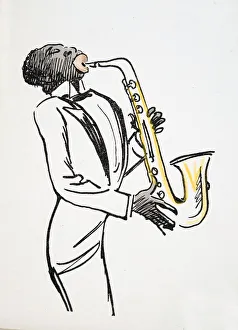 Excess Prints: Saxophone Player, from White Bottoms pub. 1927