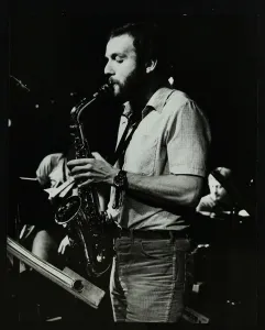 Michael Garrick Prints: Saxophonist Phil Todd playing at The Stables, Wavendon, Buckinghamshire