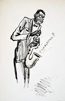Excess Prints: Saxophonist, from White Bottoms pub. 1927
