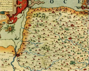 Geography Gallery: Saxtons Map of Norfolk, 1574, (1944). Creator: Christopher Saxton