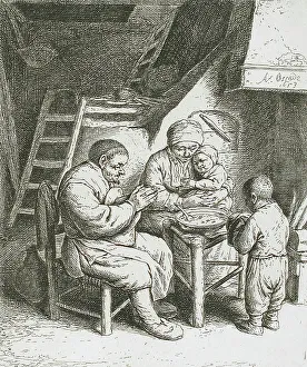 Saying Grace, 1653. Creator: Adriaen van Ostade
