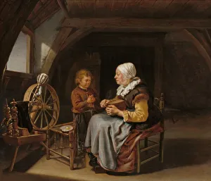 Cottage Industry Prints: Saying Grace, c. 1650 / 1655. Creator: Frans van Mieris